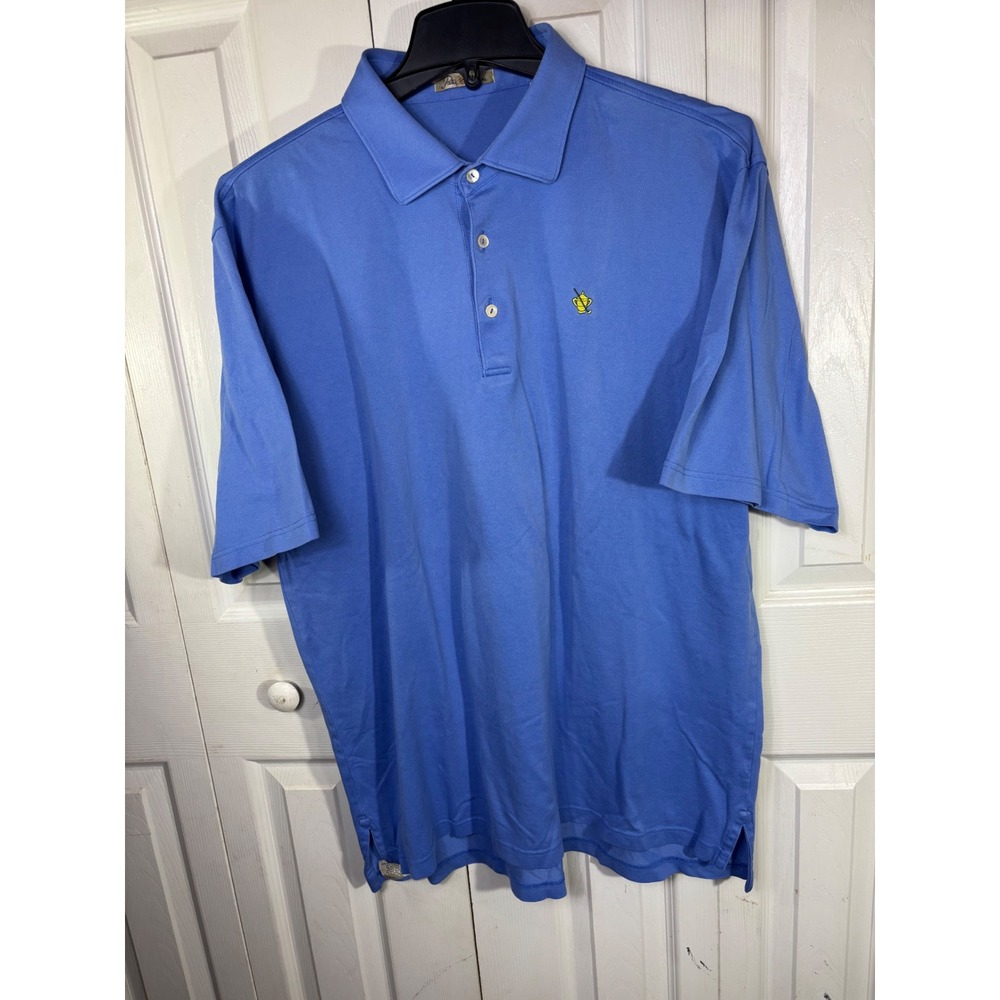 Peter Millar XL Blue Golf Polo‎ Shirt Performance Mens Embroidered Logo